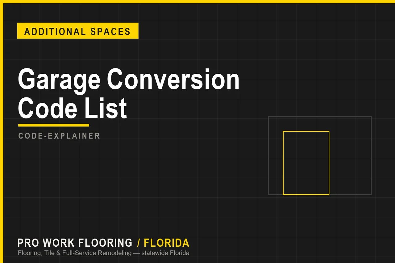 Garage Conversion Code List
