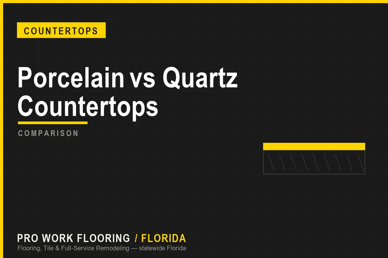 Porcelain vs Quartz Countertops